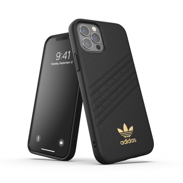 Adidas iPhone 12/iPhone 12 Pro Cover Støbt Etui PU Premium Sort