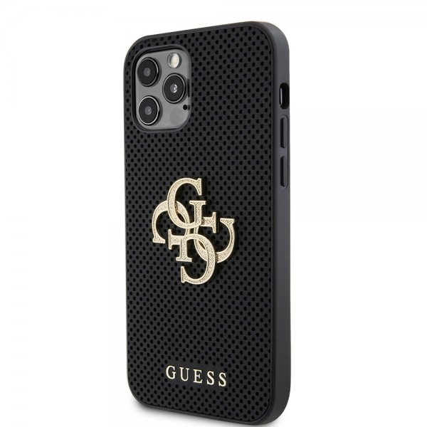 Guess iPhone 12/iPhone 12 Pro Cover Perforated Glitter Sort