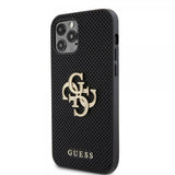 Guess iPhone 12/iPhone 12 Pro Cover Perforated Glitter Sort