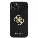 Guess iPhone 12/iPhone 12 Pro Cover Perforated Glitter Sort