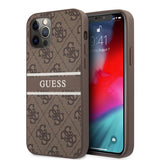 Guess iPhone 12/iPhone 12 Pro Cover Printed Stripe Brun