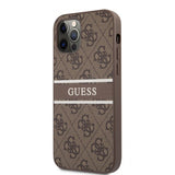 Guess iPhone 12/iPhone 12 Pro Cover Printed Stripe Brun