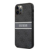 Guess iPhone 12/iPhone 12 Pro Cover Printed Stripe Grå