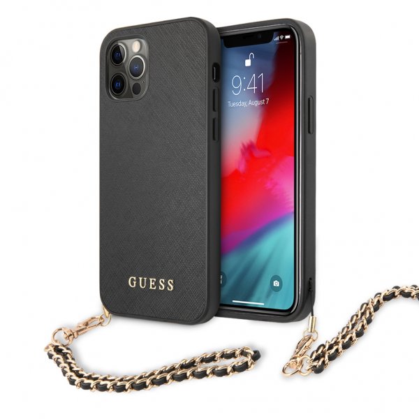 Guess iPhone 12/iPhone 12 Pro Cover Saffiano Chain Sort