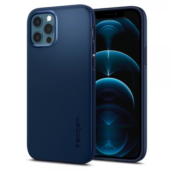 Spigen iPhone 12/iPhone 12 Pro Cover Thin Fit Navy Blue