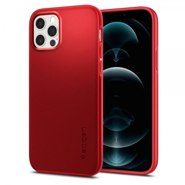 Spigen iPhone 12/iPhone 12 Pro Cover Thin Fit Rød