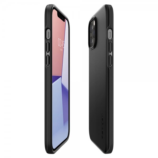 Spigen iPhone 12/iPhone 12 Pro Cover Thin Fit Sort