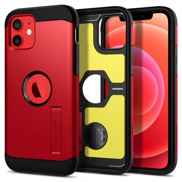 Spigen iPhone 12/iPhone 12 Pro Cover Tough Armor Rød