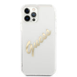 Guess iPhone 12/iPhone 12 Pro Cover Vintage Script Guld Klar