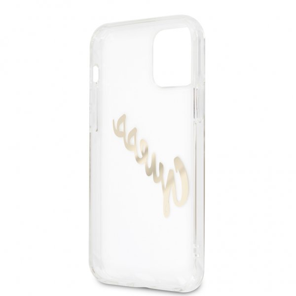 Guess iPhone 12/iPhone 12 Pro Cover Vintage Script Guld Klar