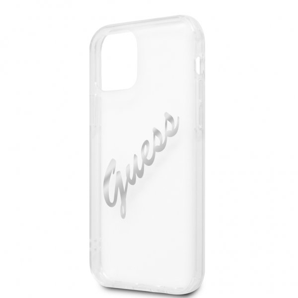 Guess iPhone 12/iPhone 12 Pro Cover Vintage Script Silver Klar
