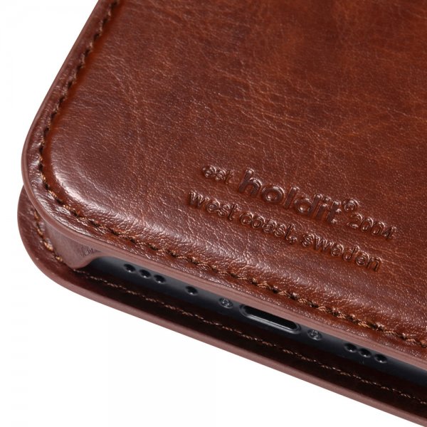 holdit iPhone 12/iPhone 12 Pro Etui Berlin Aftageligt Cover Mørkebrun