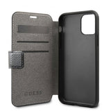 Guess iPhone 12/iPhone 12 Pro Etui Lædertekstur Sort