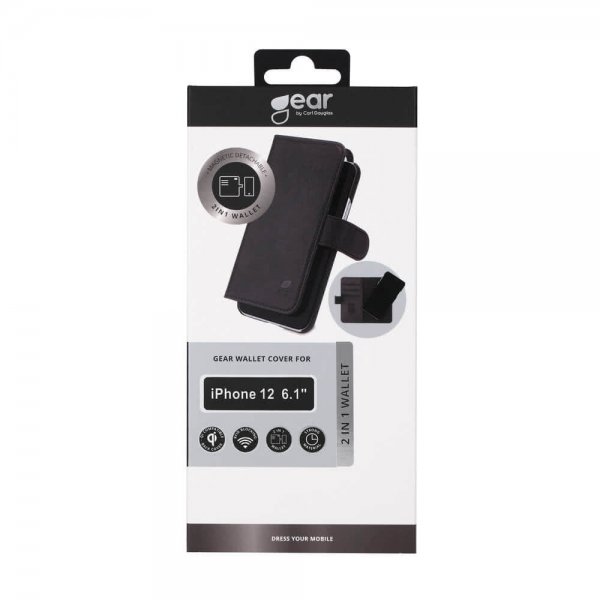 Gear iPhone 12/iPhone 12 Pro Etui Aftageligt Cover Sort