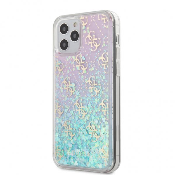 Guess iPhone 12/iPhone 12 Pro Cover Liquid Glitter Iridescent