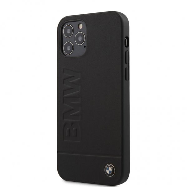BMW iPhone 12/iPhone 12 Pro Cover Logo Indgraveret Sort