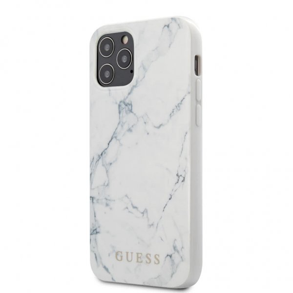 Guess iPhone 12/iPhone 12 Pro Cover Marble Hvid