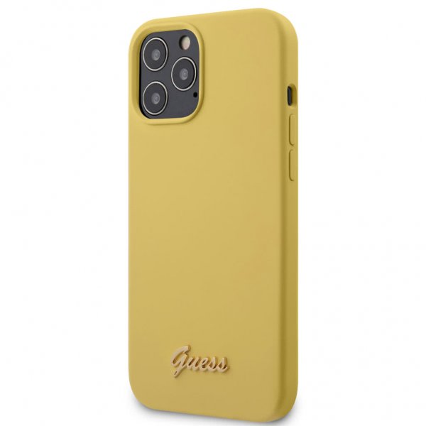 Guess iPhone 12 Pro Max Cover Metal Logo Gul