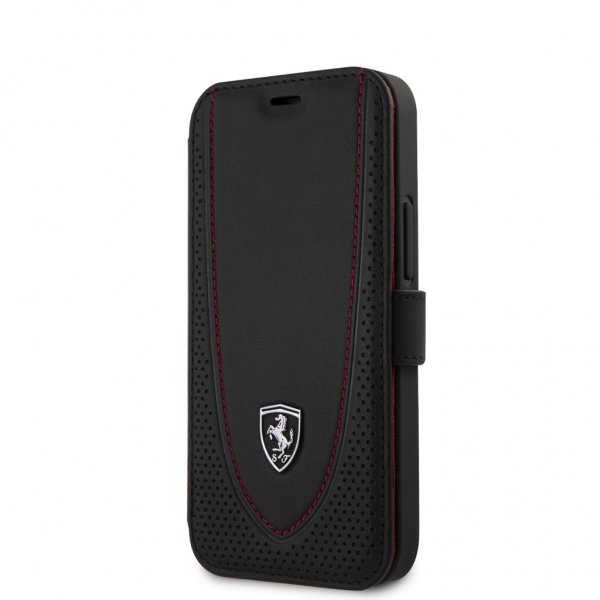 Ferrari iPhone 12 Mini Cover Logo Perforated Black