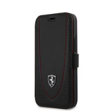 Ferrari iPhone 12 Mini Cover Logo Perforated Black