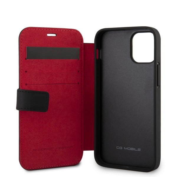 Ferrari iPhone 12 Mini Cover Logo Perforated Black