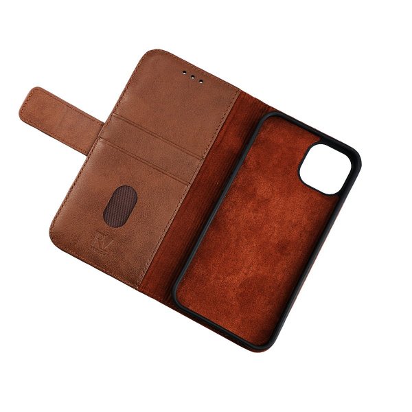 Rvelon iPhone 12 Mini Cover Ægte Læder Brun
