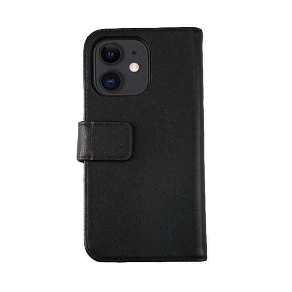 Rvelon iPhone 12 Mini Cover Ægte Læder Sort