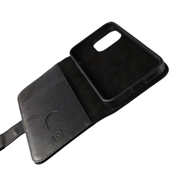 Rvelon iPhone 12 Mini Cover Ægte Læder Sort