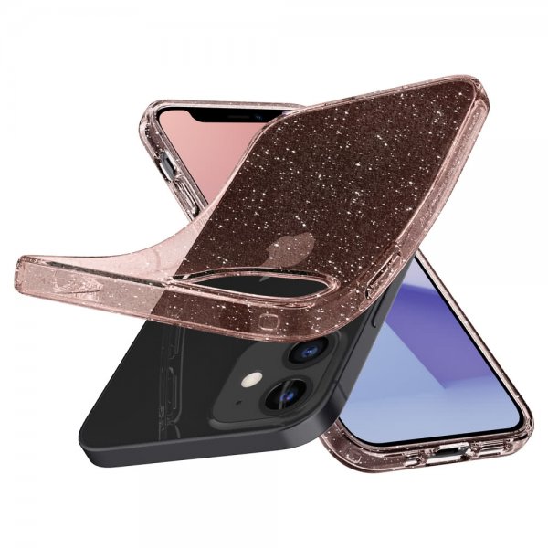 Spigen iPhone 12 Mini Cover Liquid Crystal Glitter Rose Quartz