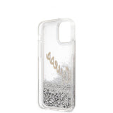 Guess iPhone 12 Mini Cover Liquid Glitter Vintage Silver