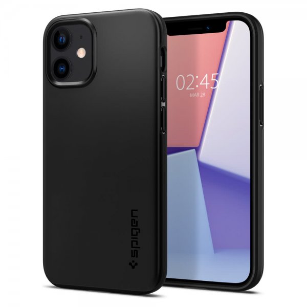 Spigen iPhone 12 Mini Cover Thin Fit Sort