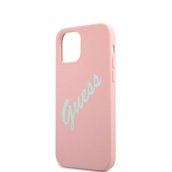 Guess iPhone 12 Mini Cover Vintage Silikone Rosa