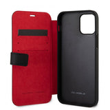 Ferrari iPhone 12 Pro Max Cover Logo Perforeret Sort