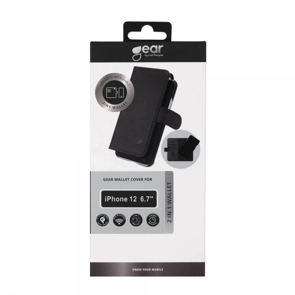 Gear iPhone 12 Pro Max Etui Aftageligt Cover Sort