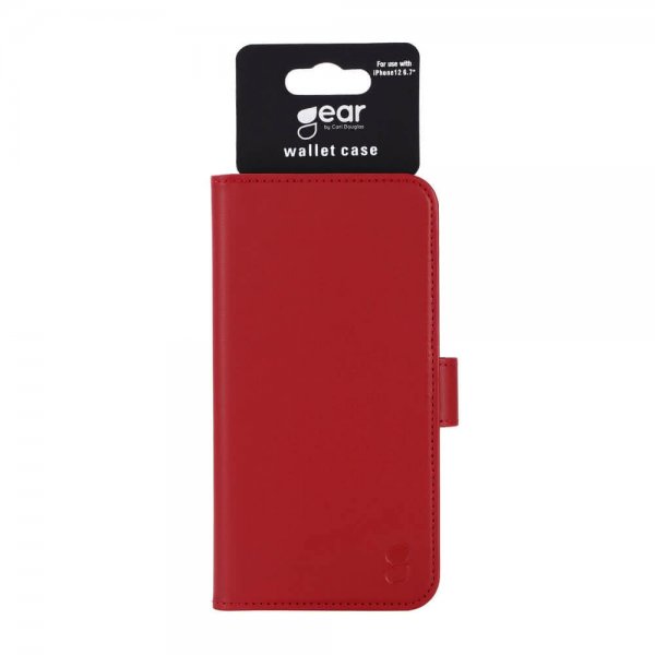 Gear iPhone 12 Pro Max Etui med Kortlomme Rød