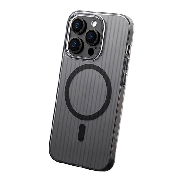 iPhone 12 Pro Max Cover Bølget MagSafe Sort