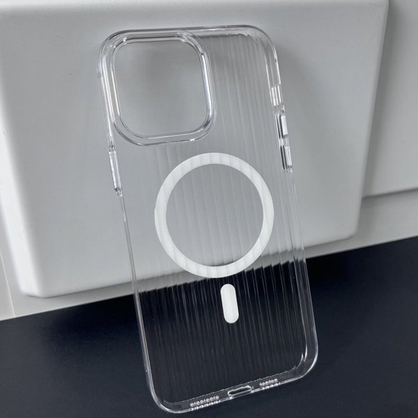 iPhone 12 Pro Max Cover Bølget MagSafe Transparent