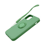 iPhone 12 Pro Max Cover Silikone med Ringholder Grøn