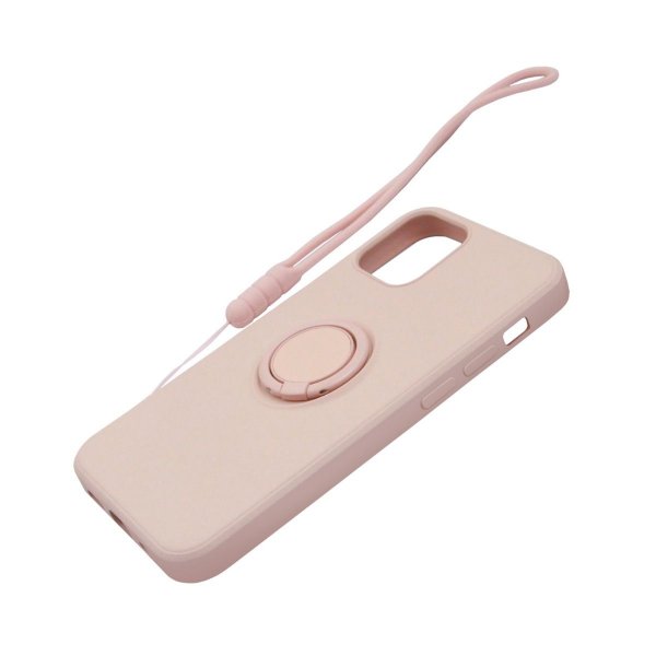 iPhone 12 Pro Max Silikone Cover med Ringholder Rosa