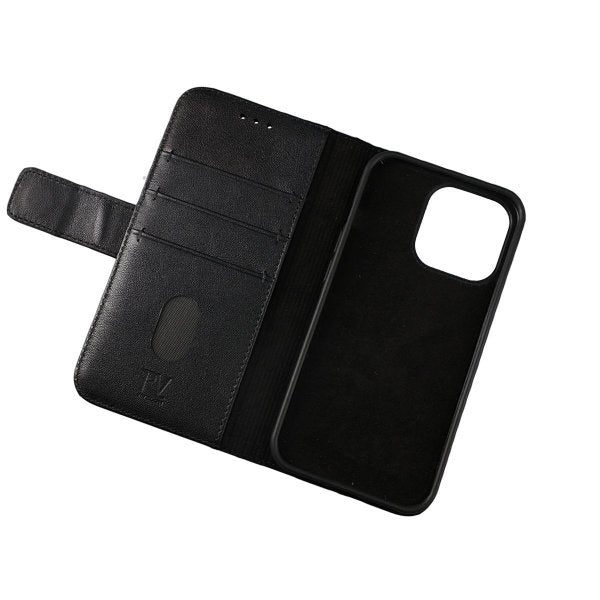 Rvelon iPhone 12 Pro Max Cover Ægte Læder Sort