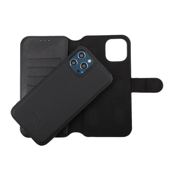 Rvelon iPhone 12 Pro Max Cover Magnetisk Aftageligt Etui Sort