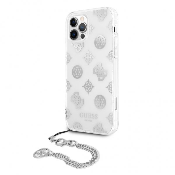 Guess iPhone 12 Pro Max Cover Chain Peony Silver