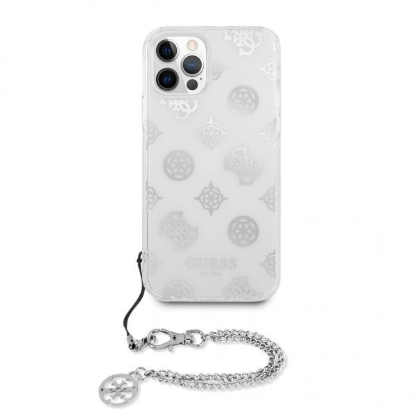 Guess iPhone 12 Pro Max Cover Chain Peony Silver