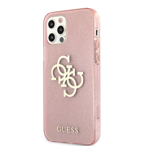 Guess iPhone 12 Pro Max Cover Fuld Glitter Rosa