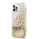 Guess iPhone 12 Pro Max Cover Liquid Glitter Guld Klar