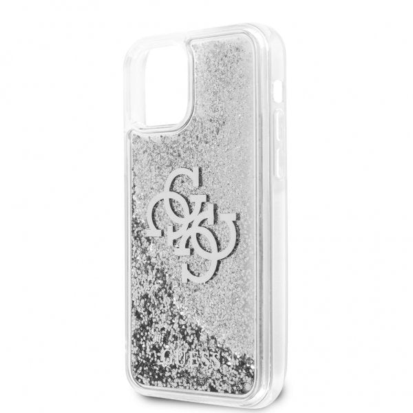Guess iPhone 12 Pro Max Cover Liquid Glitter Sølv Klar
