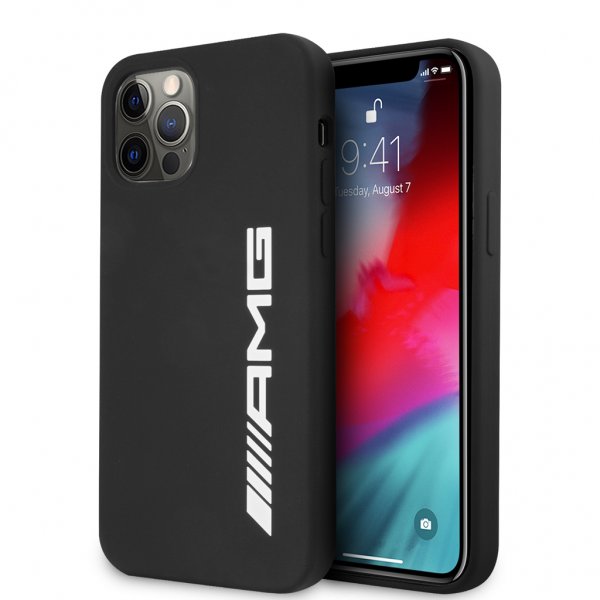 AMG iPhone 12 Pro Max Cover Flydende Silikone Sort