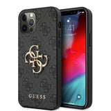 Guess iPhone 12 Pro Max Cover Metal Logo Grå