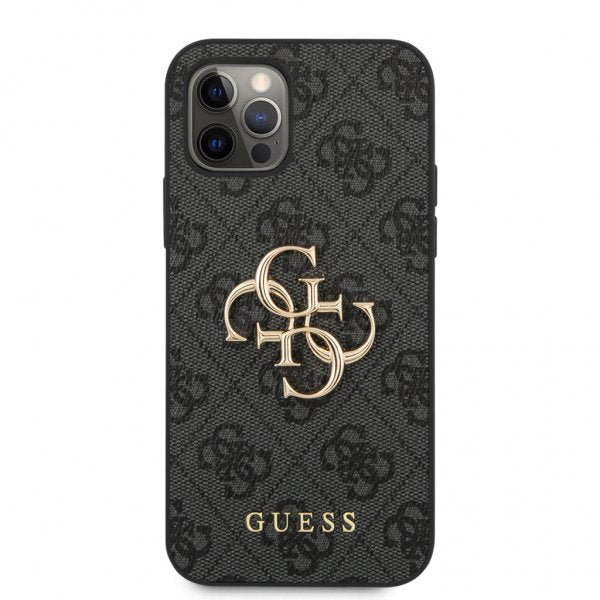 Guess iPhone 12 Pro Max Cover Metal Logo Grå
