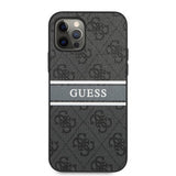 Guess iPhone 12 Pro Max Cover Printed Stripe Grå